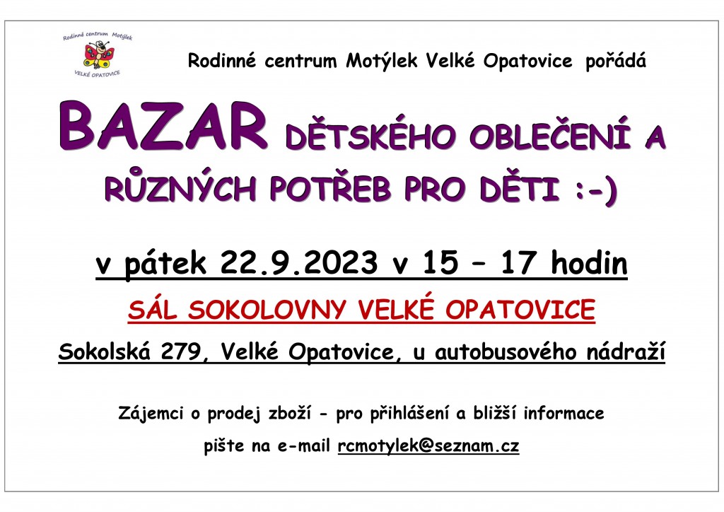 Bazar podzim 2023