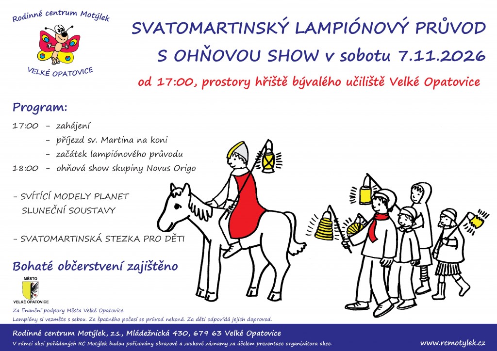 Svatomartinský lampionovy průvod 2026